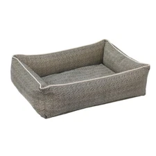 HERRINGBONE Bowsers Urban Lounger Dog Bed – Bolstered Washable | Sizes S–XL