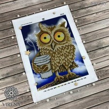 DIY Bead Embroidery Kit Needlepoint Beading owl and coffee