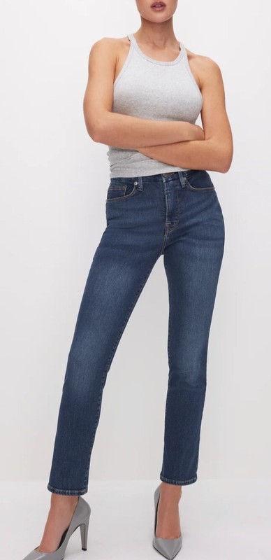 GOOD AMERICAN $149 Good Legs Straight Leg Hi-Rise Jeans size 12/31 EEUC