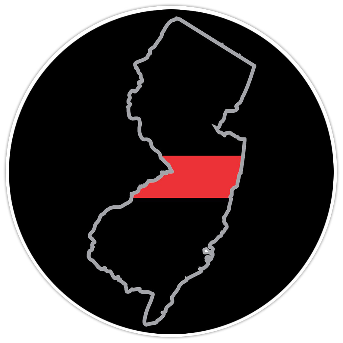 First Responder Thin Red Line New Jersey Firefighter Bumper Sticker Military 5"