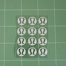 Lululemon Heat Transfer 12pcs Iron On Logo Reflective silver / white  sports diy