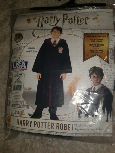 Costume Halloween Bambino Harry Potter Camicia Accappatoio con Cappuccio S/P 3-4 ANNI NUOVO