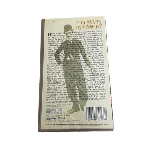 100 Years of Comedy VHS Video Retro - Laurel Hardy Marx Chaplin Abbott Costello - Imagen 2 de 2