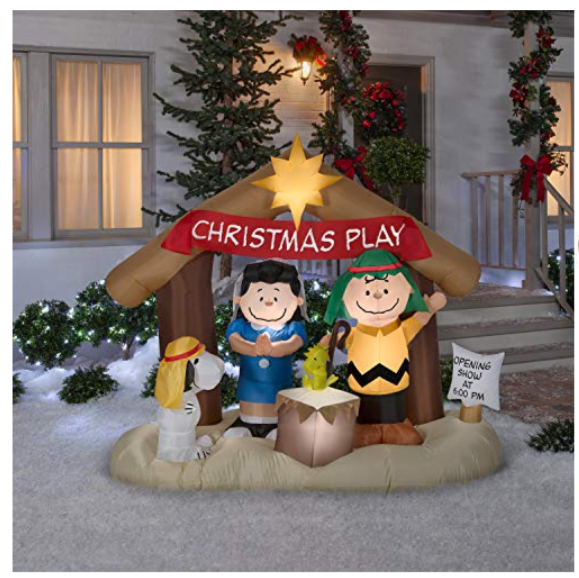 6' Christmas Inflatable LED Snoopy&Charlie Brown "Christmas Play