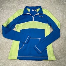 Fila Sport Shirt Womens Small Blue 1/4 Zip Pullover Active Performance Jacket