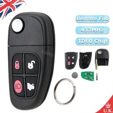 for Jaguar X-Type S-Type XJ XJR 433MHz 4 Button Smart Remote Key Fob + 4D60 Chip