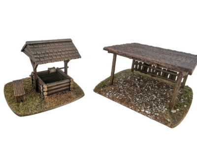 28mm/1:56th FDM Eastern Front Well and Open Shed