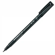 Staedtler's Fiber Tip Pen Permanent Fine Point 12/Box Black Ink STD318A69