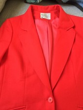 HTF Miss PENDLETON 100 Virgin Wool Red Jacket Blazer Suit Coat USA Button VTG