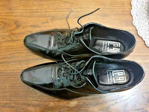 Carlo Pignatelli Scarpe Uomo Cerimonia Vernice Nero Fondo Cuoio 34Z 7924