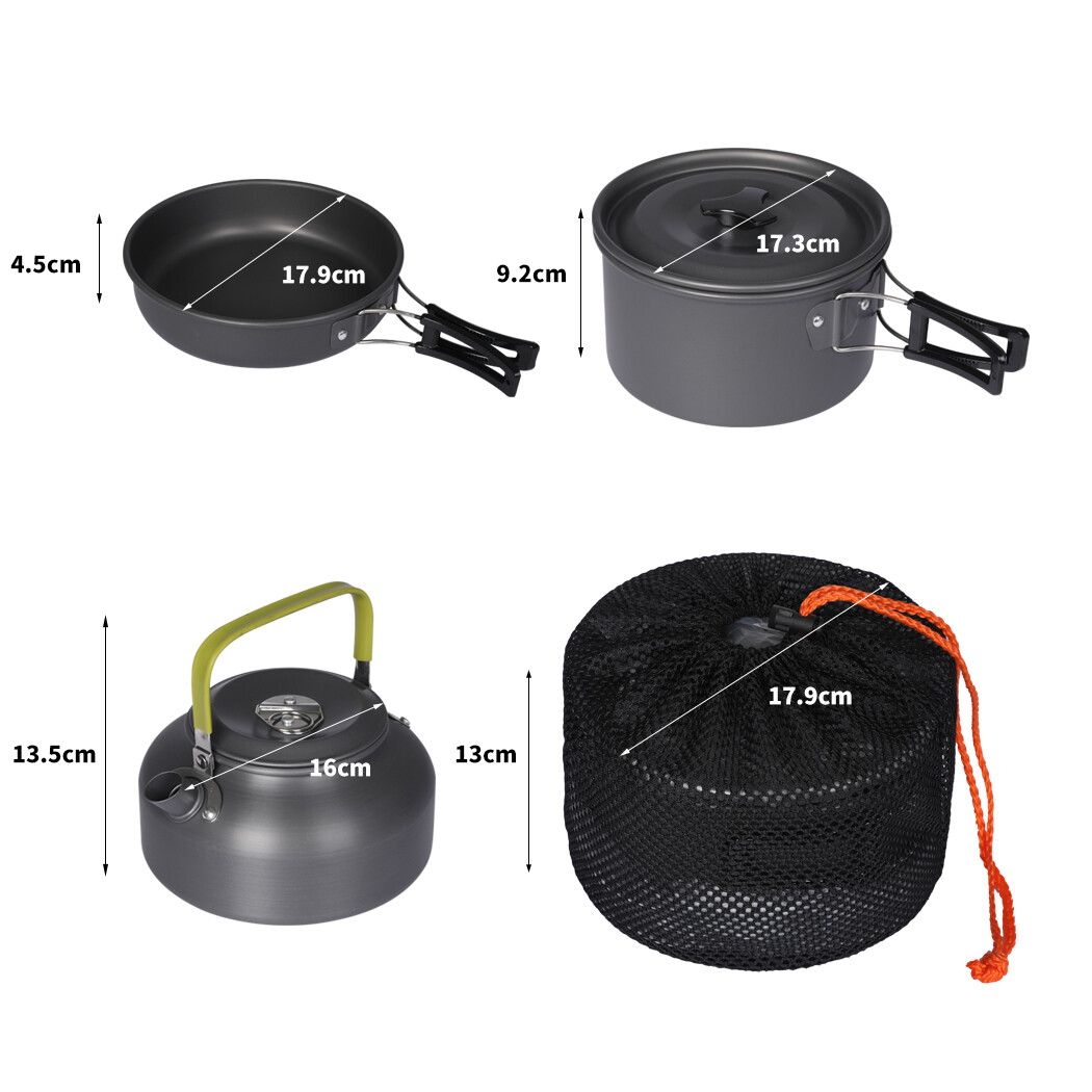 10Pcs Camping Cookware Set Outdoor Toque | eBay