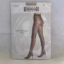 Wolford Soft Whisper Tights - Petal Rose - Fishnet design - Small / Medium