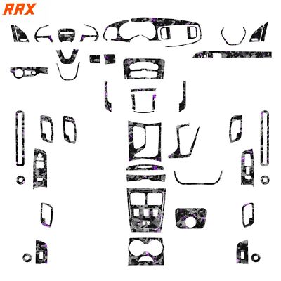 64Pcs Purple Forged Carbon Fiber Kits Full Interior Trim For Dodge Charger 15-22