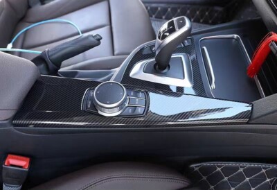 Real Carbon Fiber Inner Multimedia Panel Frame Cover Trim For BMW 3 4 Series F30