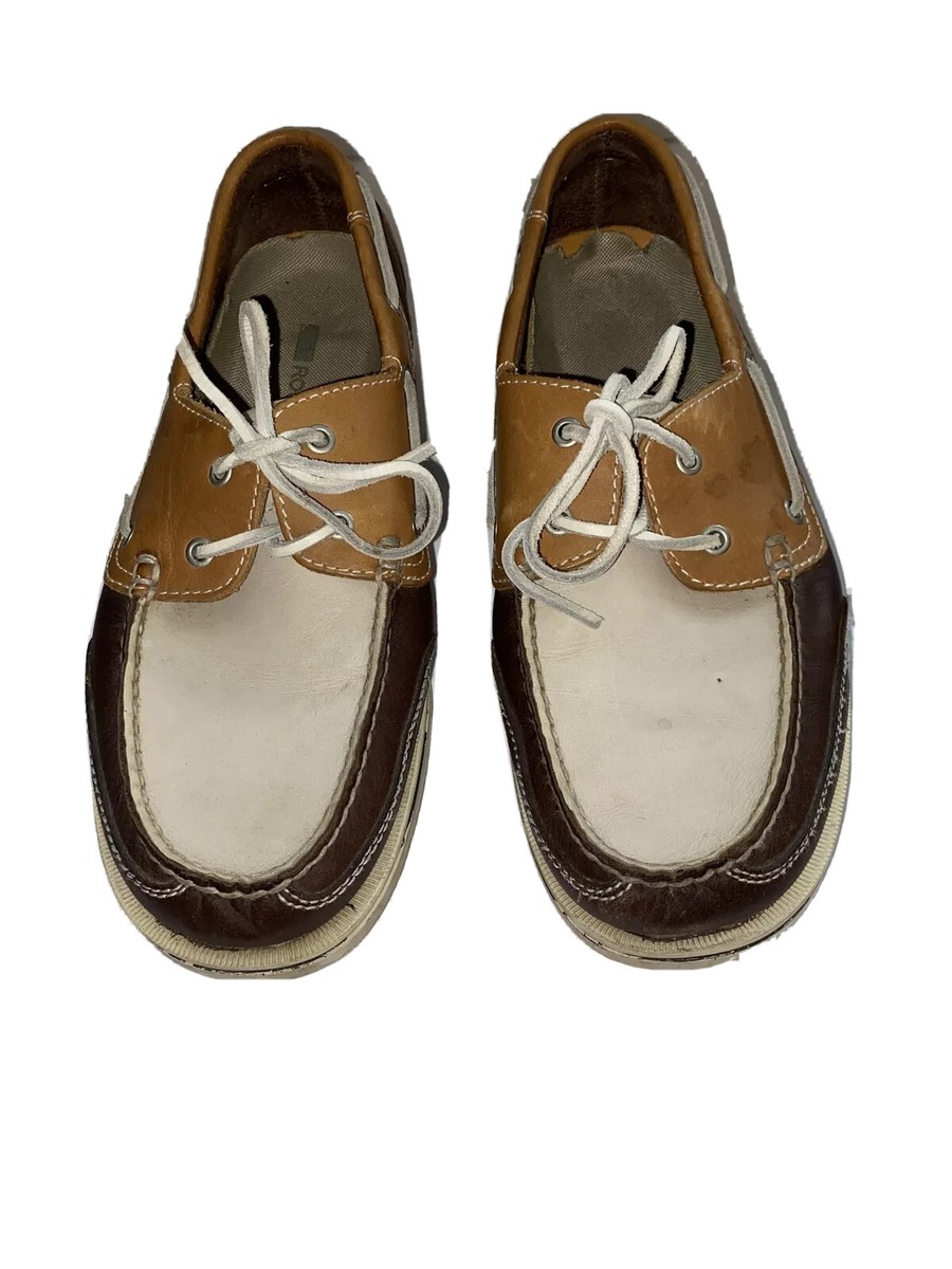 Men's Rockport Boat Shoes Perth Light Brown, Tan and Cream APM