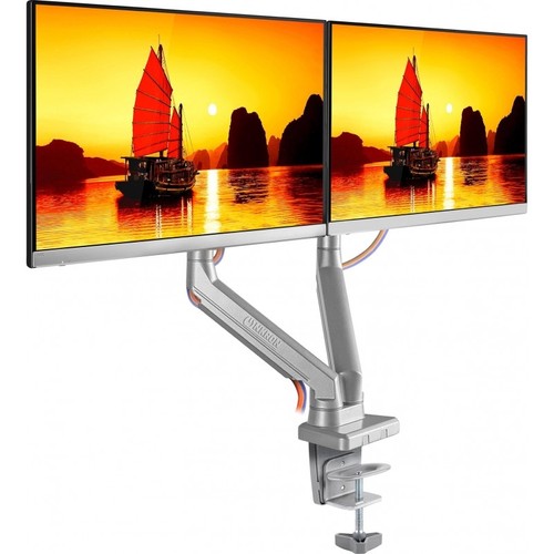 Staffa porta 2 due doppio monitor scrivania braccio snodabile supporto  monitor d | eBay