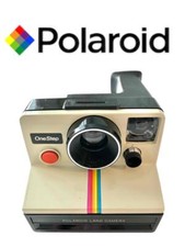 Vintage Original Polaroid OneStep White Rainbow Stripe Land Camera