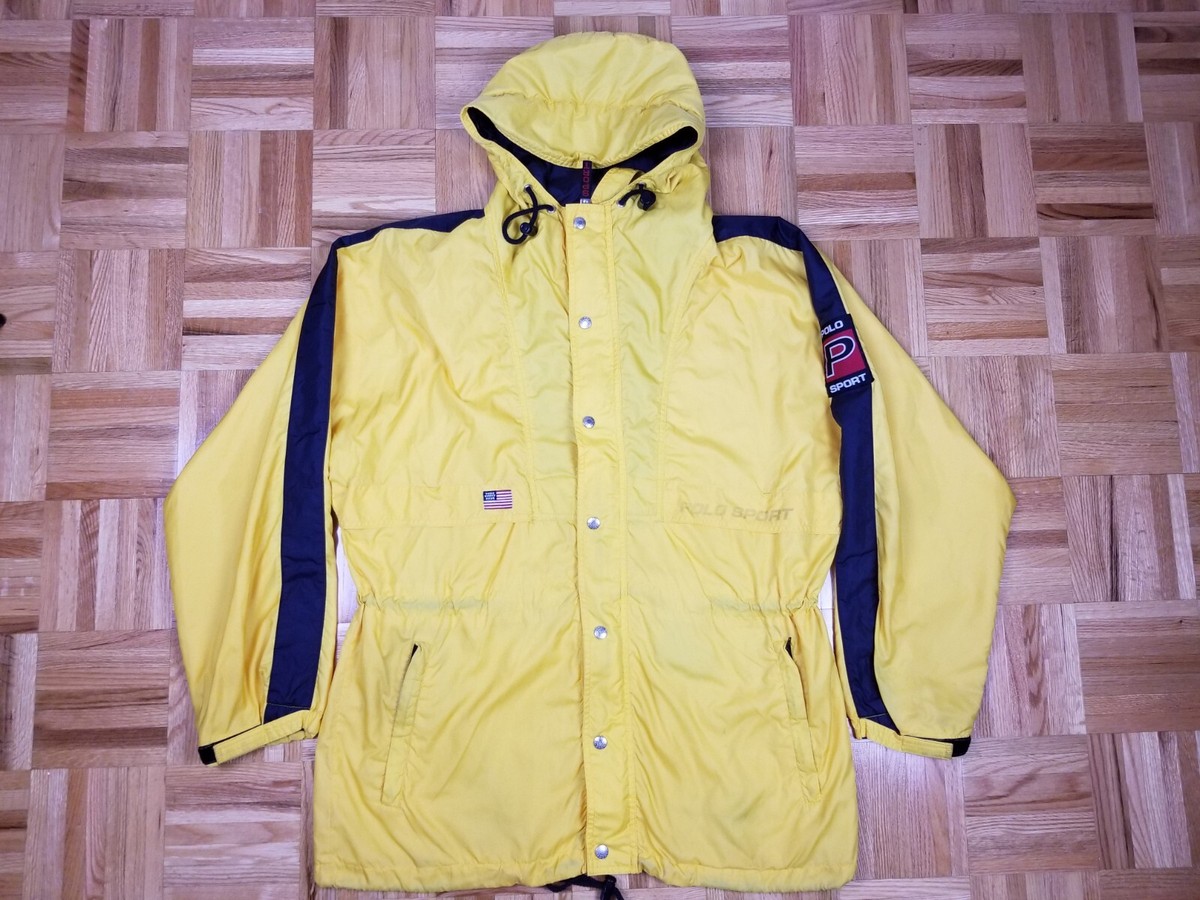 90s♡ Polo Sports Yellow Mountain Parka VINTAGE 90' RALPH LAUREN POLO SPORT YELLOW WINDBREAKER