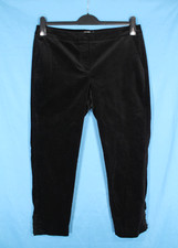 TALBOTS PETITE Black VELVET Straight Leg RUFFLE TRIM Pockets ANKLE PANTS 10P