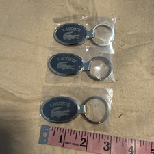 Set of 3 Lacoste Silver Crocodile Keychain Alligator