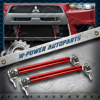 Red 100mm Adjustable Bumper Splitter Spoiler Lip Strut Support Rod Tie Bar