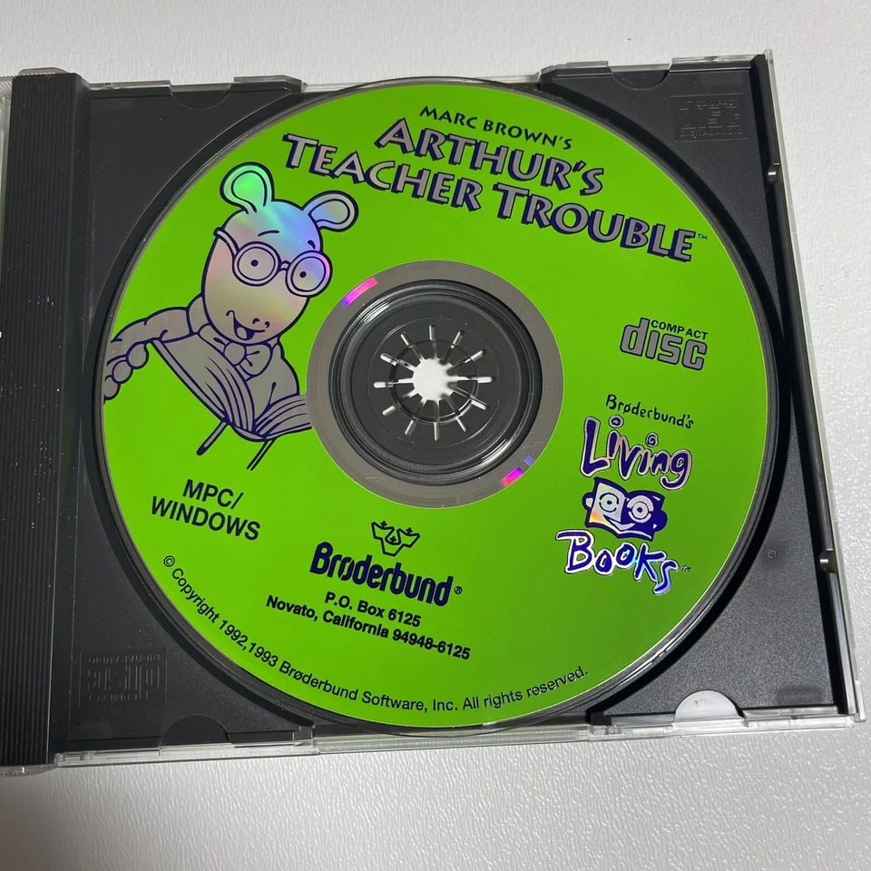 Vintage 1993 Arthur's Teacher Trouble MPC Windows 95 3.1 Mac CD ROM Living Books - Image 3 of 4