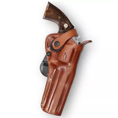 MASC HOLSTER Leather OWB Paddle Holster Fits, Colt Python 357 Mag Revolver 6" Barrel #1306#
