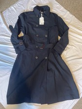 Tommy Hilfiger Peached Blue Trench Coat Size Extra Small Xs Uk 8 Rrp £410