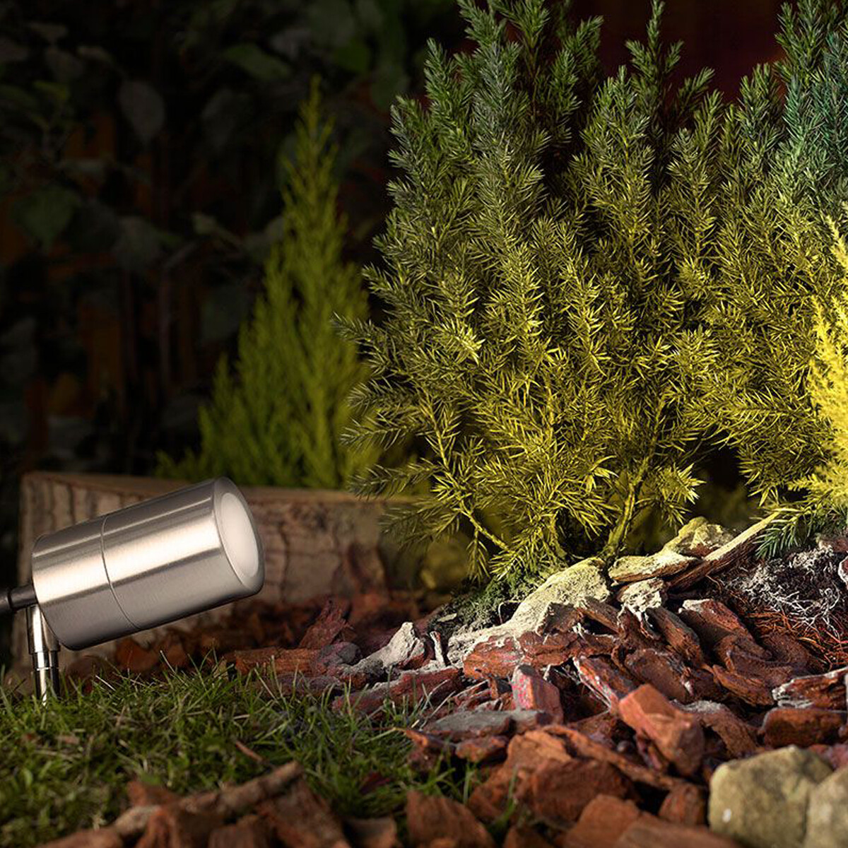 CGC Stainless Steel Spike Outdoor LED GU10 Adjustable IP44 Ground Garden Light