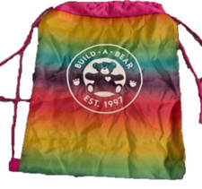 Build A Bear Rainbow Drawstring Backpack -Bear Carrier