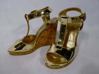 Stuart Weitzman Russell & Bromley Gold T-bar Cork Wedges Heels Bnib Size 3 Sn Stuart Weitzman Russell & Bromley Gold T-bar Cork Wedges Heels Bnib Size 3 Sn
