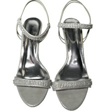 Pierre Dumas Heels 9 Silver Jeweled