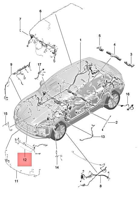 Genuine PORSCHE Macan 95B Wiring Set For The Front End 95B971073EA 