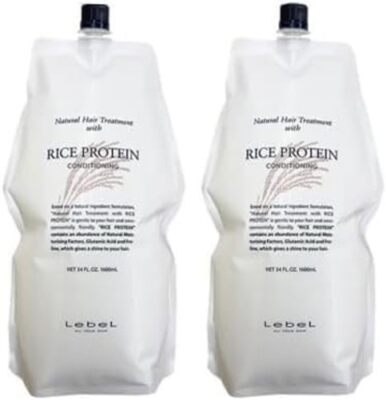 2er Set Lebel Natural Hair Treatment with RP Rice Protein 1600ml Refill JAPAN