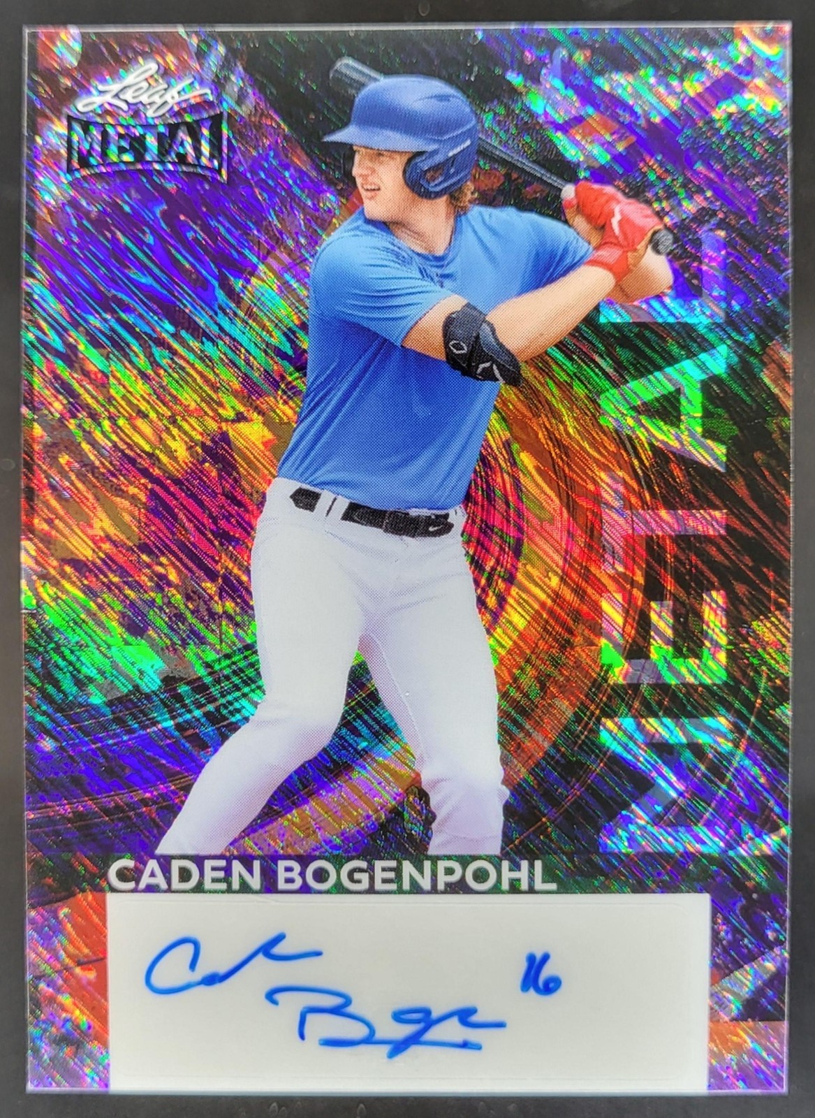 2026 Leaf Metal Baseball Caden Bogenpohl X Auto Shimmer Purple 1/1 #MX-CB1 MS7