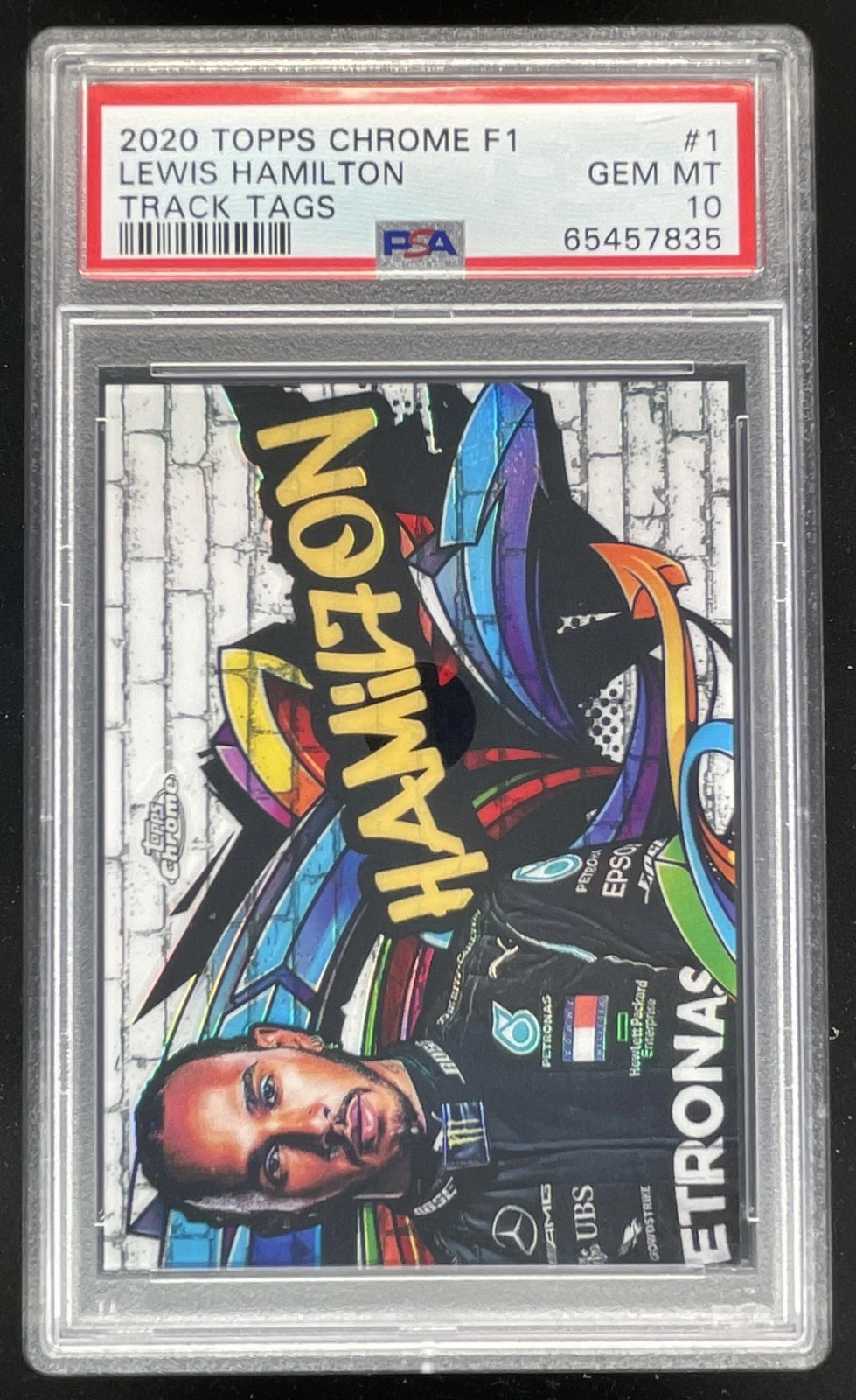 2020 Topps Chrome Formula 1 Track Tags #TT-1 Lewis Hamilton PSA 10 view 1