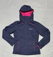 Columbia Jacket Womens Medium Blue Omni-Heat Hooded Omni-Tech Ski Insulated