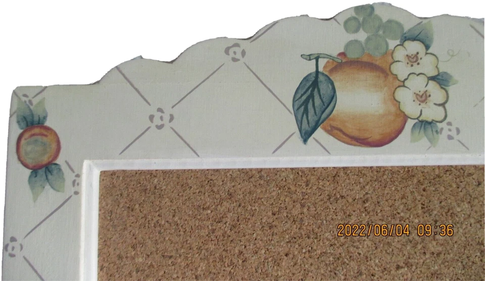 Pfaltzgraff Peach Hang Message Bulletin Board Kitchen Pushpins 13.5x10.5"Vintage - Image 3 of 4