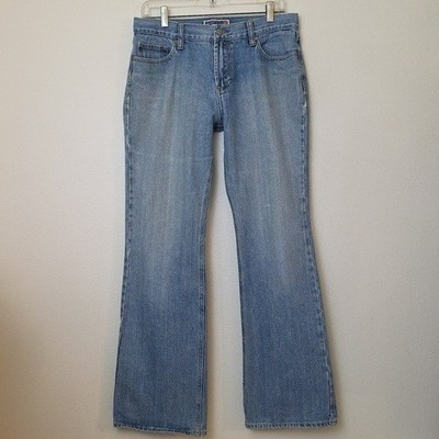 Vintage Old Navy Faded Blue Boot Cut Bell Bottom Cotton Jeans Womens 10