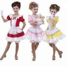 Lot of 7 So Sweet Mixed Child Sizes  Colors Dance Costume Dress-Bloomers-Gloves