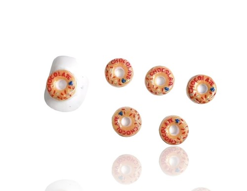 50 dijes chatarra resina arte en uñas mini lindo espolvorear donuts comida falsa - Imagen 11 de 12