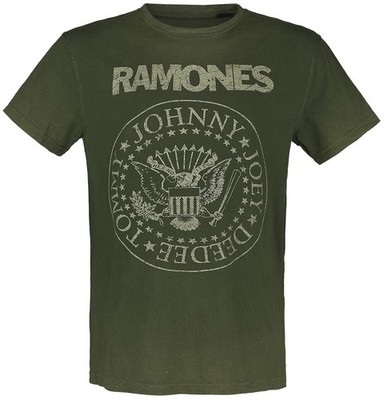 Ramones T-Shirt Herren Crest grün Band-Merch, Bands 100% Baumwolle