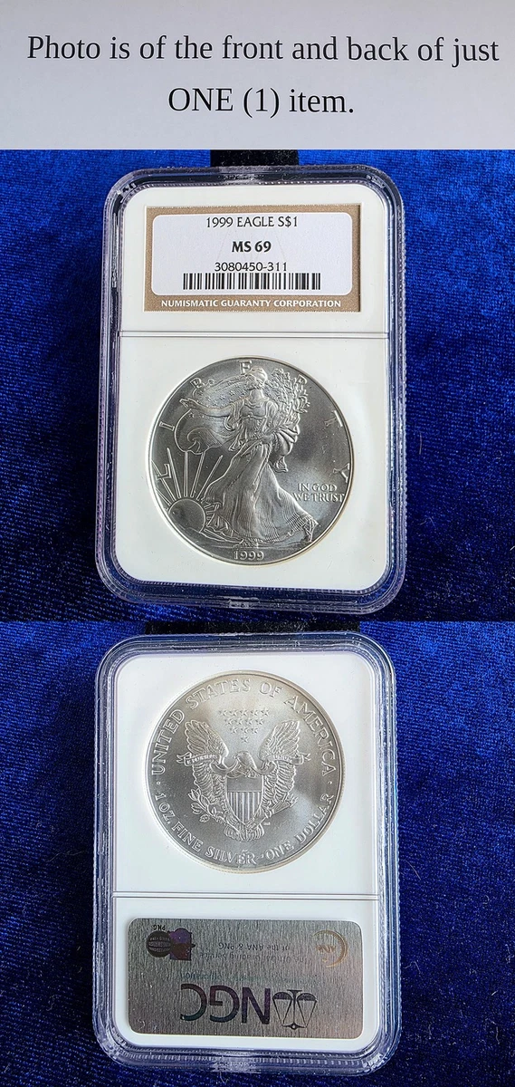 American Eagle MS 69 Graded 1999 Silver Bullion Coins for sale | eBay