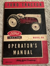 Ford Tractor Model 8 N Operators Manual Original 1952