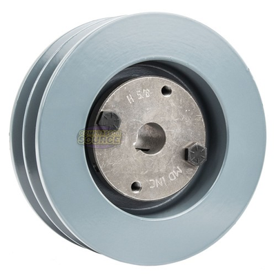 #ad Cast Iron 4.75quot; Dual Groove Pulley 2 Belt B Section 5L with 5 8quot; Sheave Bushing $62.95