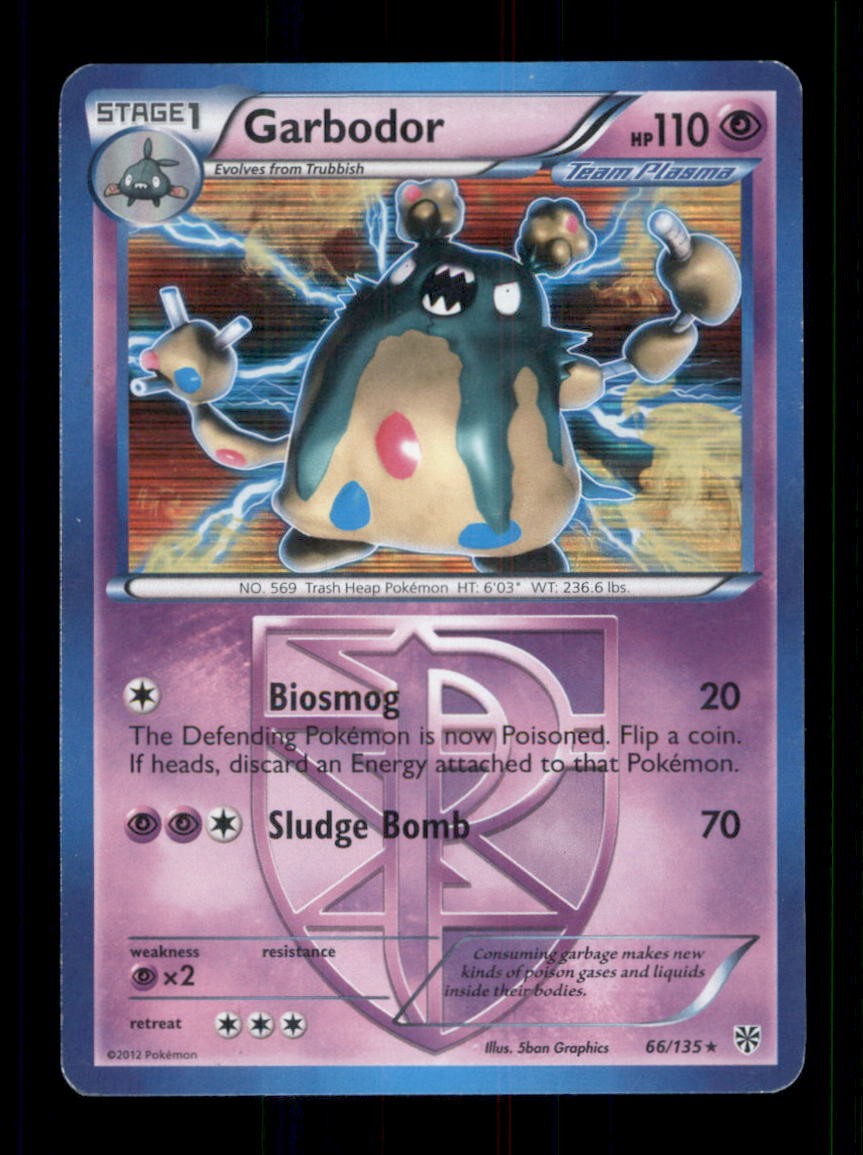 Garbodor (Team Plasma) (66) Holo Rare Holofoil Plasma Storm 66/135 LP