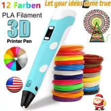 12 Color 3D Printing Pen 3D Drawing Pen with Led Display  Filament Kid Gift####