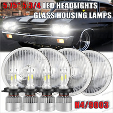 For 1964-1970 Chevy Chevelle 4pcs 5.75 5-34 Led Headlights Hilo Beam 6000k