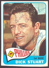 DICK STUART 1965 Topps #280 AUTOGRAPH PHILLIES Auto Signed Pirates Mets d.2002
