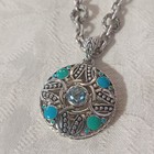 John Hardy Palu Bulan Pendant Necklace with Blue Topaz and Enamel, SS, 18" — photo 3